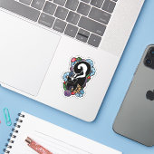 Cute Flower Skunk Sticker (Laptop met iPhone)