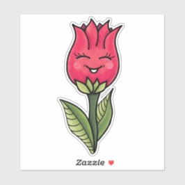 Cute Flower Spring Cartoon Character Sticker