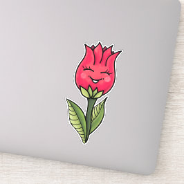 Cute Flower Spring Cartoon Character Sticker