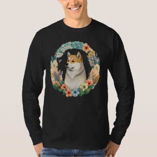 Cute Flower summer Floral Akita Inu 2 T-shirt