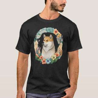 Cute Flower summer Floral Akita Inu 2 T-shirt