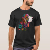 Cute Flower summer Floral Basset Hound 3 T-shirt (Voorkant)