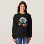 Cute Flower summer Floral Maltese dog 1 Trui (Voorkant volledig)