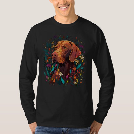 Cute Flower summer Floral Vizsla_1 T-shirt (Voorkant)