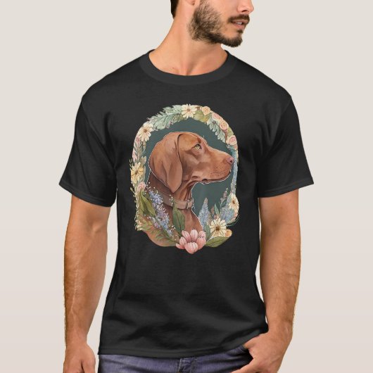 Cute Flower summer Floral Vizsla 3 T-shirt (Voorkant)