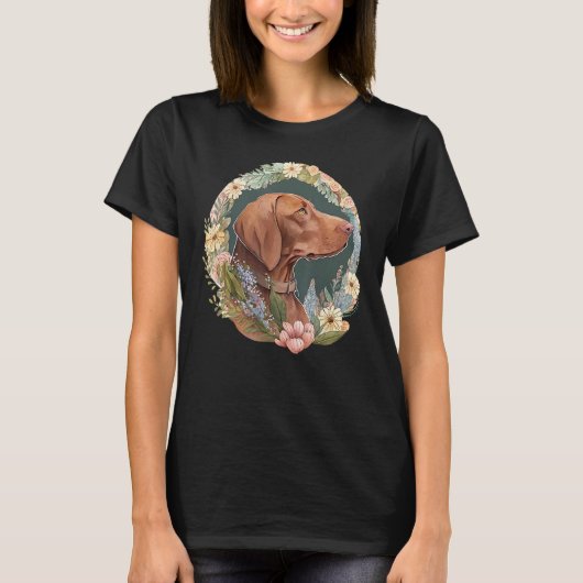 Cute Flower summer Floral Vizsla 3 T-shirt (Voorkant)