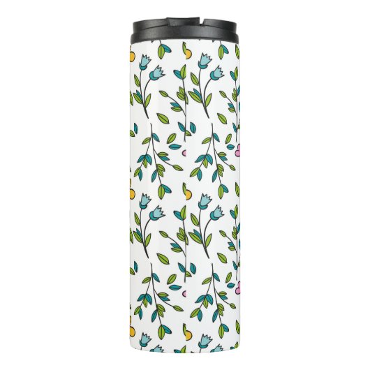 Cute Flowers and Hearts Light Pattern Thermosbeker (Achterkant)