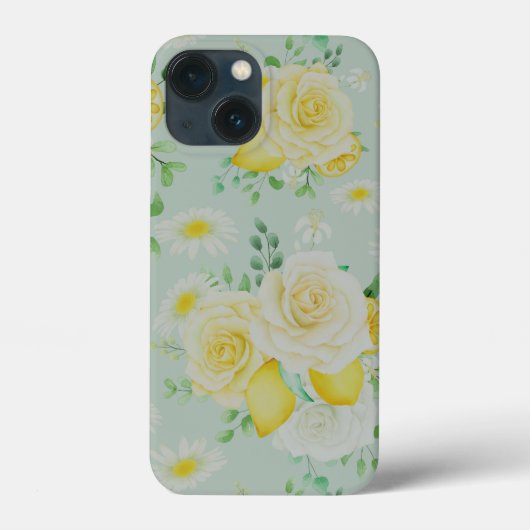 Cute Flowers and Lemons Hoesje-Mate iPhone Case (Achterkant)