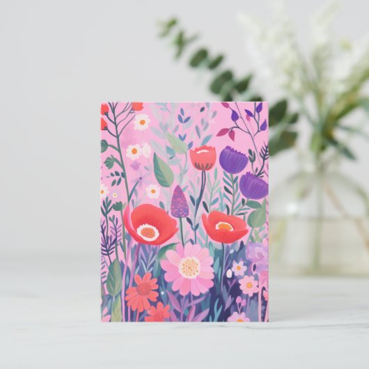 Cute Flowers Briefkaart (Staand voorkant)