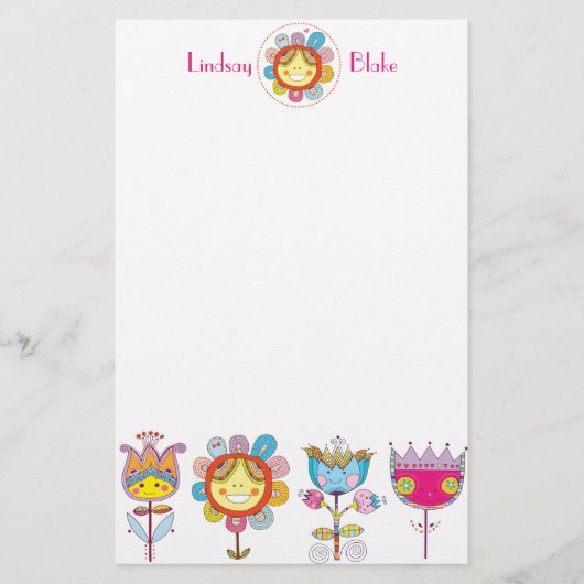 Cute Flowers Briefpapier (Voorkant)