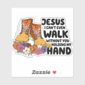 Cute Flowers Christelijk Jezus houdt mijn hand vas Sticker (Vel)