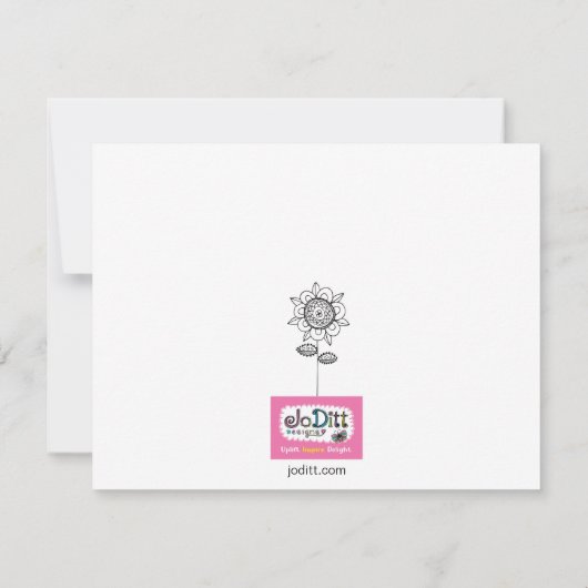 Cute Flowers HandLettered Coloring Appreciation Bedankkaart (Achterkant)