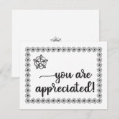 Cute Flowers HandLettered Coloring Appreciation Bedankkaart (Voorkant / Achterkant)