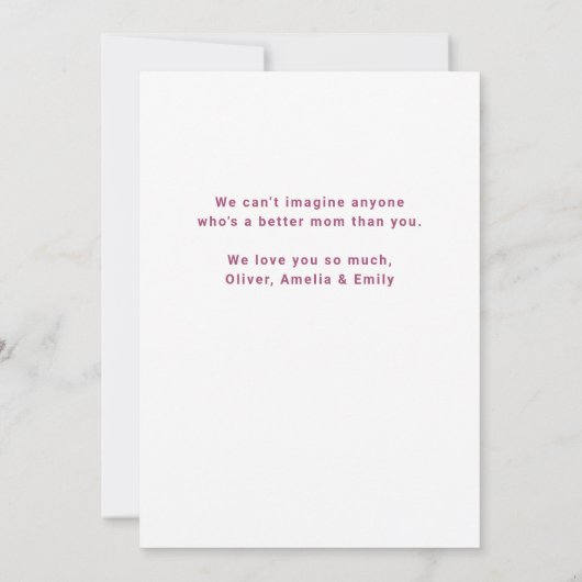 Cute Flowers Happy Moeder Dag 3 Foto Kaart (Achterkant)