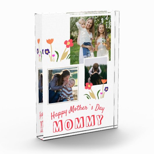 Cute Flowers Happy Moeder Dag 3 Fotoblokken (Links)