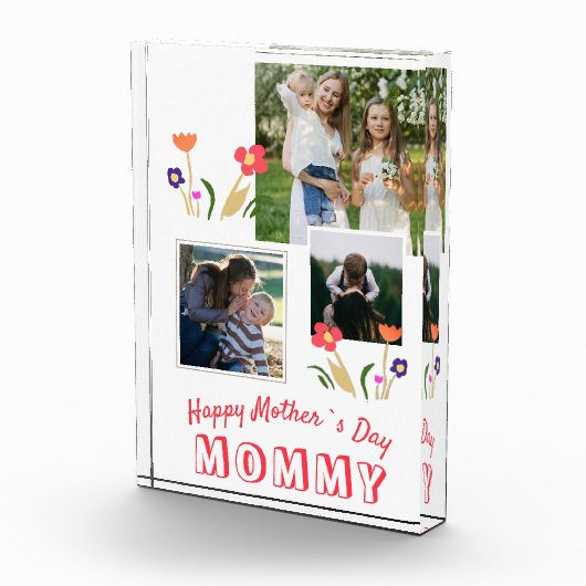 Cute Flowers Happy Moeder Dag 3 Fotoblokken (Rechts)