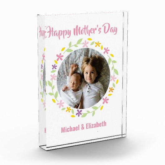 Cute Flowers Lijst Happy Moederdag Fotoblokken (Links)