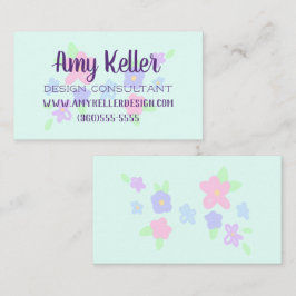 Cute Flowers Pastel Visitekaartje