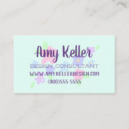 Cute Flowers Pastel Visitekaartje