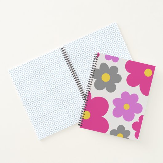 Cute flowers pink & purple Spiral Notebook Notitieboek (Binnen)