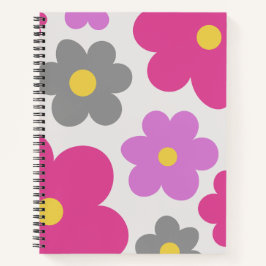Cute flowers pink & purple Spiral Notebook Notitieboek
