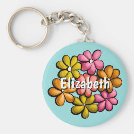 Cute Flowers Spring Girl Name Sleutelhanger