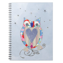 Cute Flowery Blue Roze Whimsical Owl Afbeelding