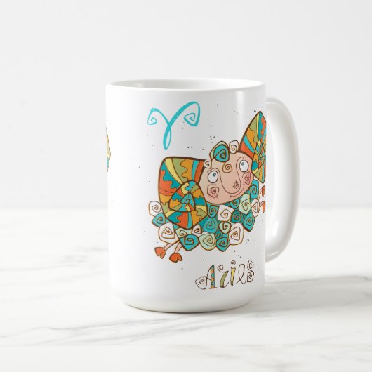 Cute Fluffy Aries Koffiemok (Voorkant rechts)