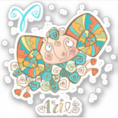 Cute Fluffy Aries Sticker (Voorkant)