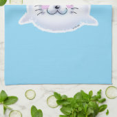 Cute Fluffy Baby Seal Illustration Theedoek (Gevouwen)