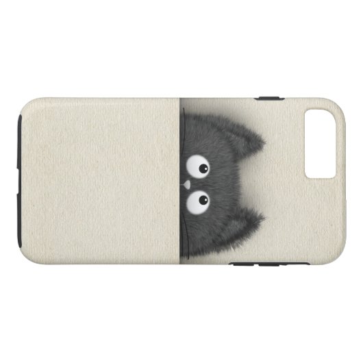 Cute Fluffy Black cat piek uit Case-Mate iPhone Case (Achterkant (Horizontaal))