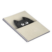 Cute Fluffy Black cat piek uit Notitieboek (Rechterzijde)