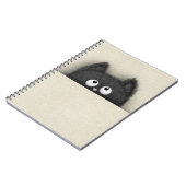 Cute Fluffy Black cat piek uit Notitieboek (Linkerzijde)