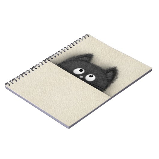 Cute Fluffy Black cat piek uit Notitieboek (Linkerzijde)