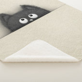 Cute Fluffy Black cat piek uit Sherpa Deken (3/4)