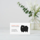 Cute Fluffy Black Pomeranian Cartoon Dog Visitekaartje (Staand voorkant)