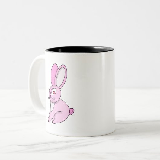 Cute Fluffy Bunny Tweekleurige Koffiemok (Voorkant links)
