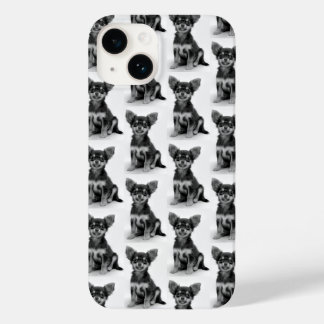 Cute Fluffy Chihuahua Puppy Pattern Case-Mate iPhone 14 Hoesje