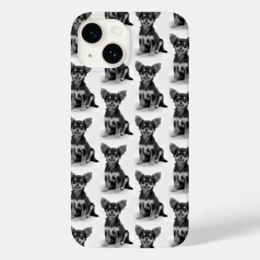 Cute Fluffy Chihuahua Puppy Pattern Case-Mate iPhone Case (Achterkant)