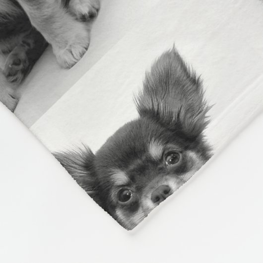 Cute Fluffy Chihuahua Puppy Pattern Fleece Deken (Hoek)