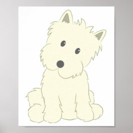 Cute Fluffy Dog T-Shirt Poster