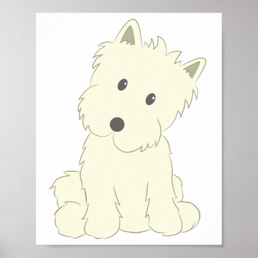 Cute Fluffy Dog T-Shirt Poster (Voorkant)