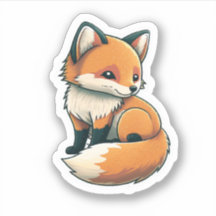 Cute fluffy Fox Sticker