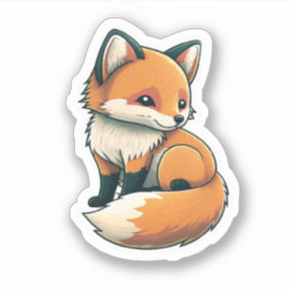 Cute fluffy Fox Sticker