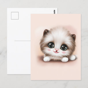 Cute Fluffy Furball Kitten Briefkaart