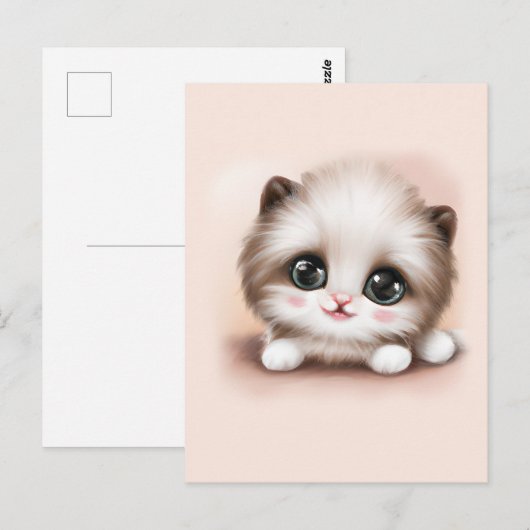 Cute Fluffy Furball Kitten Briefkaart (Voorkant / Achterkant)