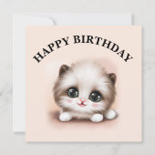 Cute Fluffy Furball Kitten Feestdagenkaart (Voorkant)
