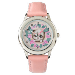 Cute Fluffy Furball Kitten Horloge