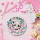 Cute Fluffy Furball Kitten Papieren Bordje (Feest)