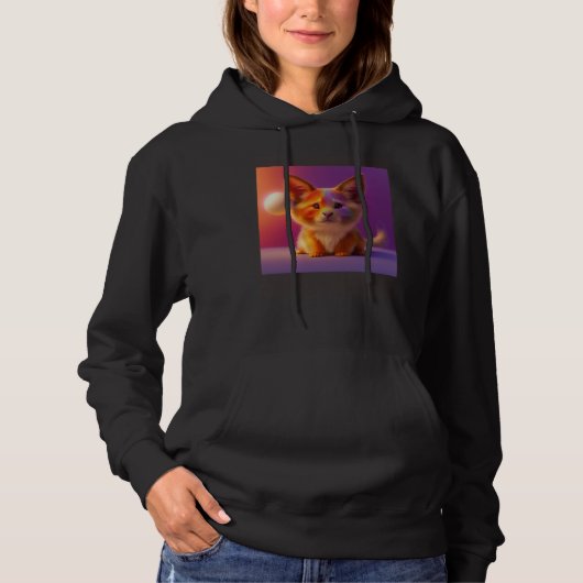 Cute Fluffy Furry Fat Chubby Cat Kitten Tiger Lion Hoodie (Voorkant)